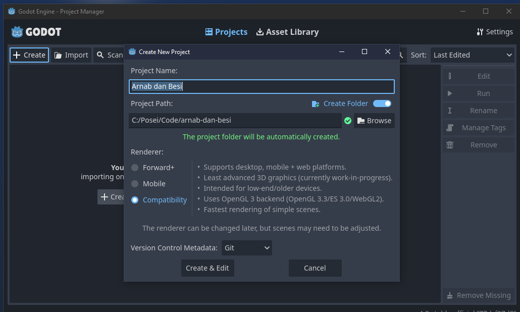 Project Path field