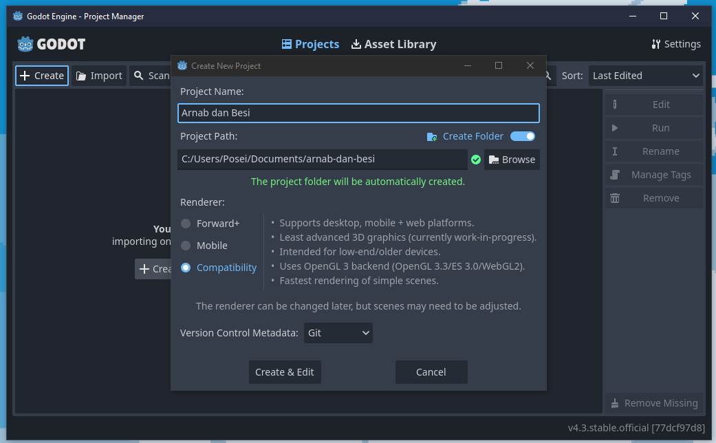 Project Name field